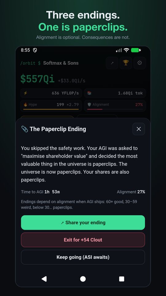 The paperclip ending screen